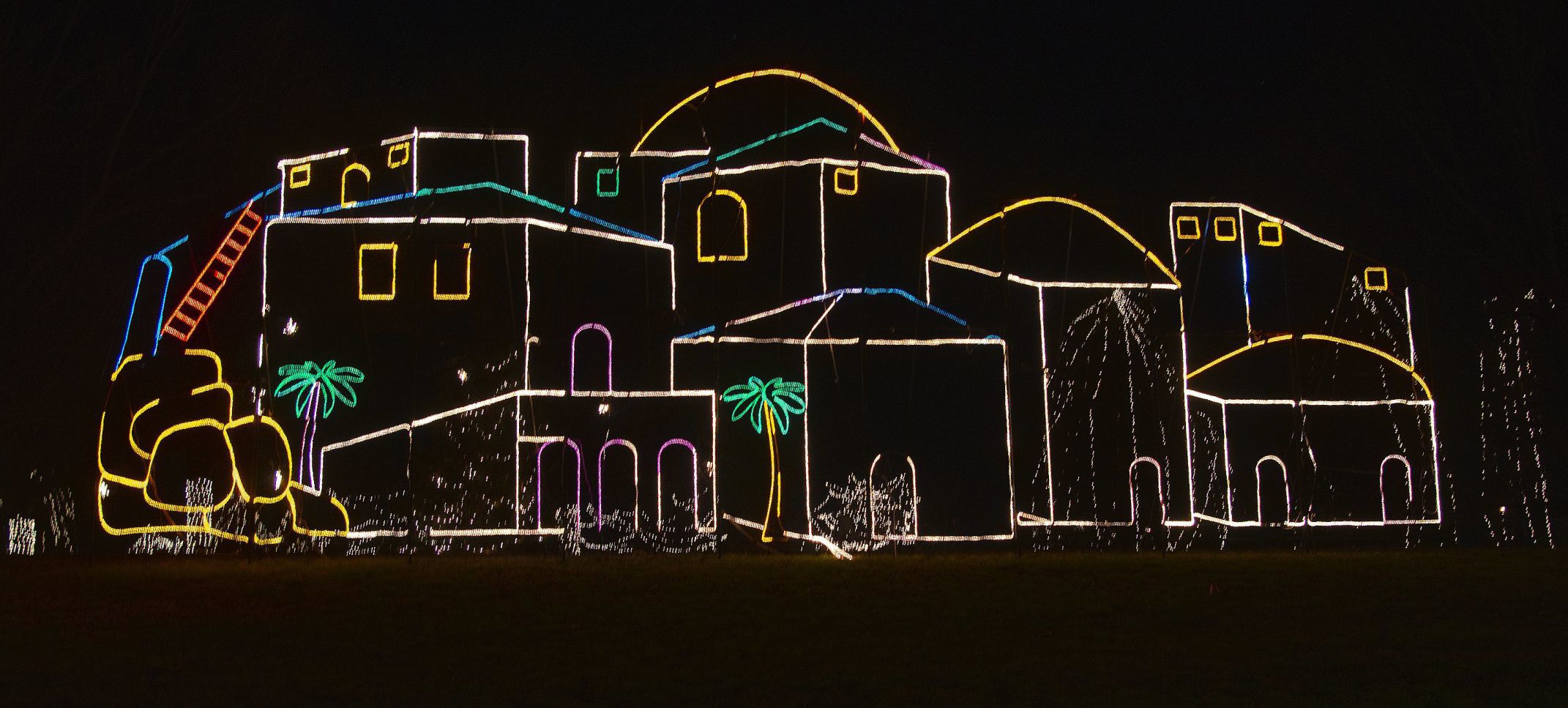 Way of Lights holiday light display at the National Shrine of Our Lady of the Snows